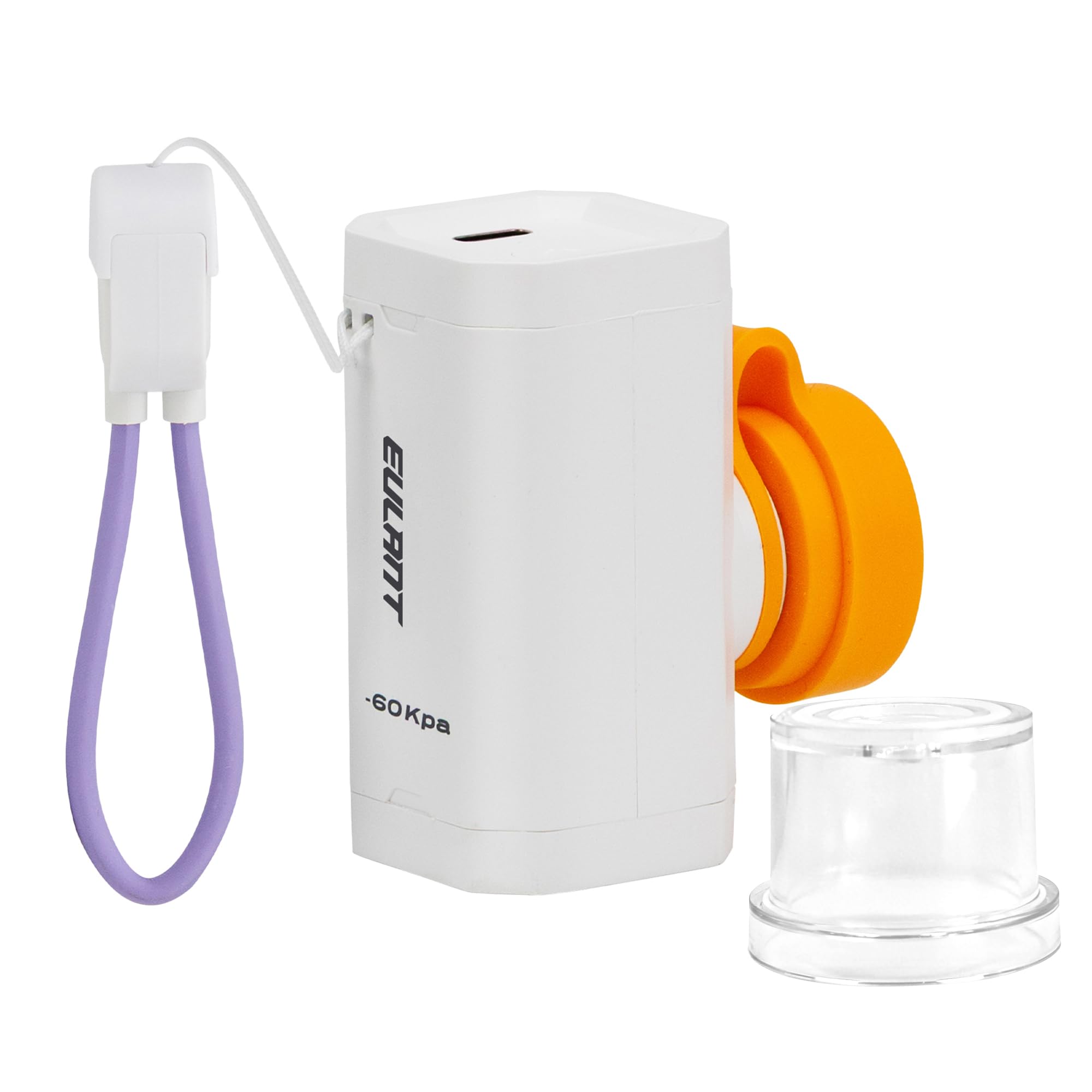 EULANT Mini Suction Pump for Travel Compression Bags,Safe Non-rechargeable Air Pumps,Food Vacuum Sealer Pump with Water Cup for Food Storage Bags, 2-min Shut-Off/Battery-free,6L/min, 60kPa,10W