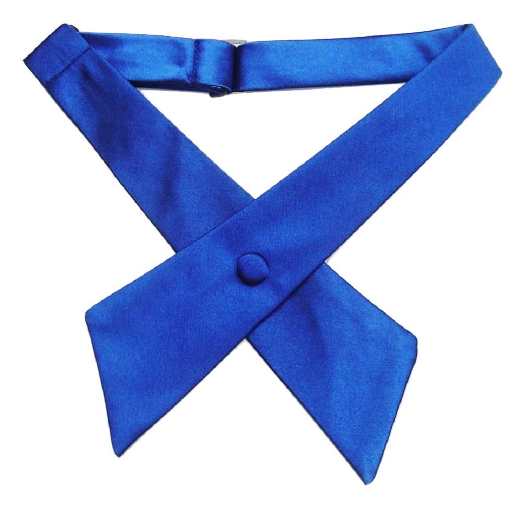 Ll. Men's Royal L&L® Unisex Cross Over Bowtie Necktie Cravat Pre Tied Adjustable Bow Tie Satin (Royal)