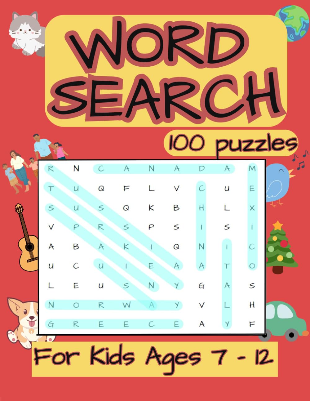 Word Search for Kids Ages 7-12: Activity Book with 100 Puzzles