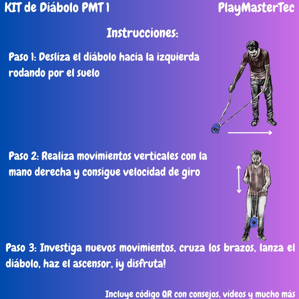 Diábolo Azul Eje Fijo Kit 2 Juegos de Palos niños y Adultos Regalo Ideal