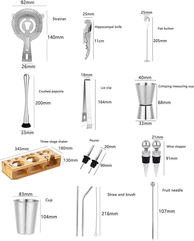 Set de Coctelera de Acero Inoxidable con Soporte miniatura 3