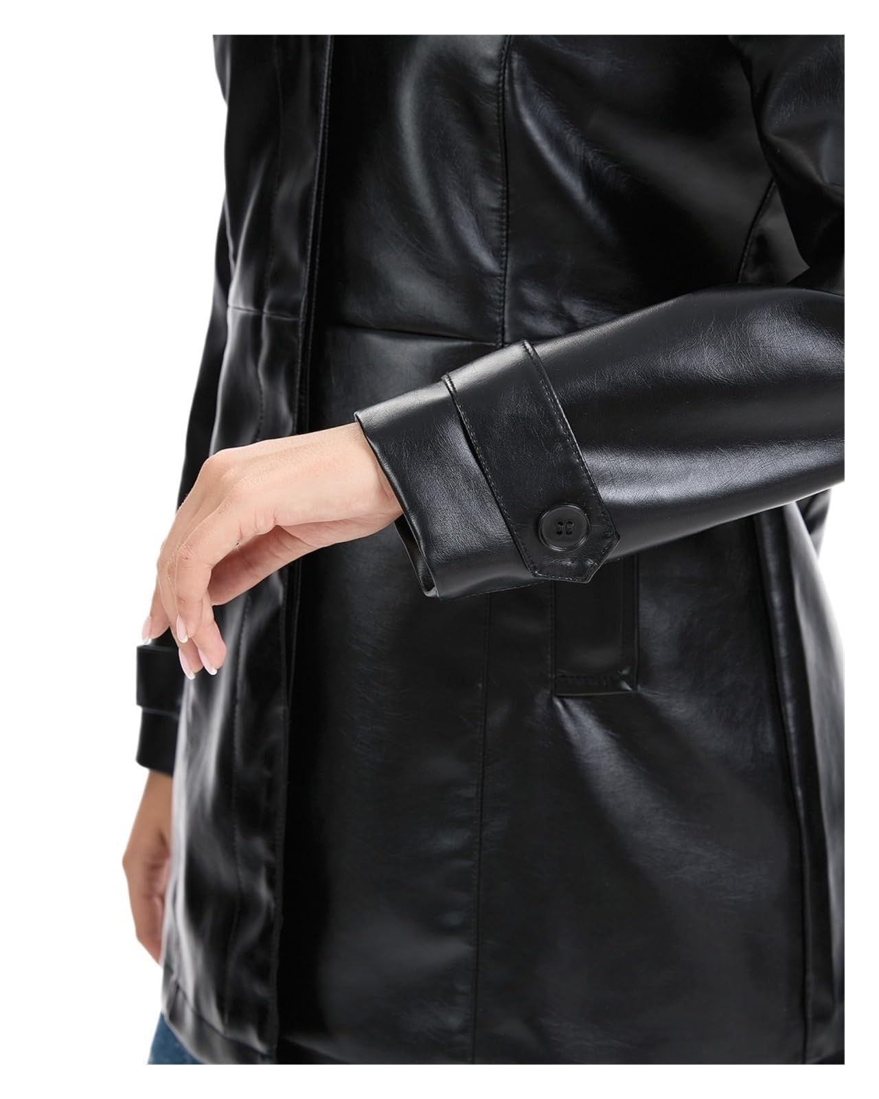 Chaqueta Cuero Mujer Women's Faux Leather Biker Jacket Lapel Coat Autumn Para salir