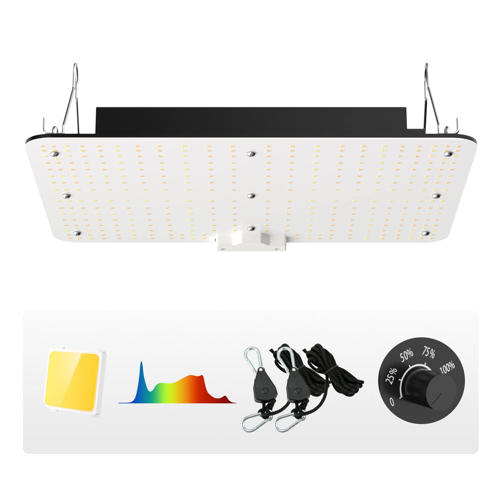 VEVOR Lampe Horticole de Croissance Plantes LED 150 W Panneau Quantum Spectre Complet Haute Performance Étanche IP65 PPFD Diodes Samsung 281B pour Tentes de Culture Intérieur Légumes Plantes Fleures