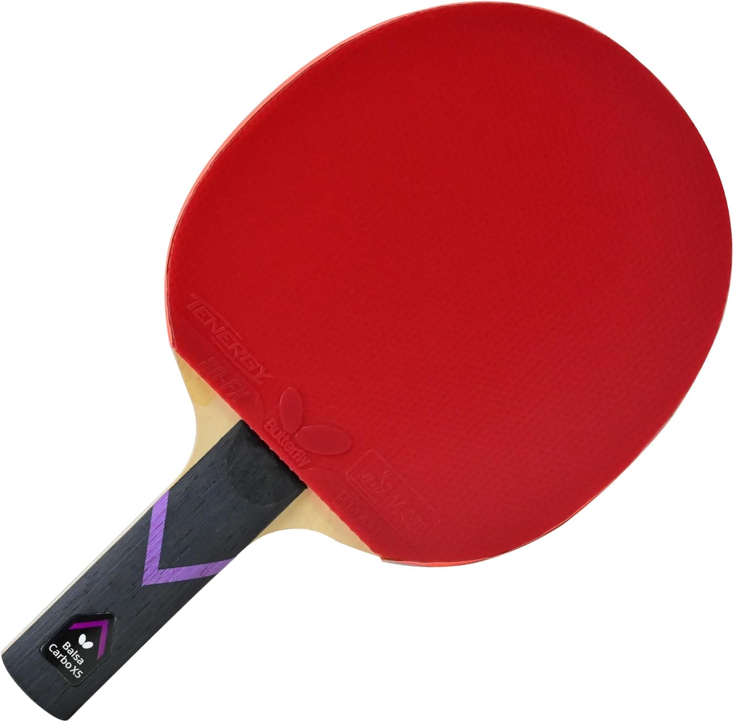 Butterfly Balsa Carbo X5 Pro-Line Table Tennis Racket - The Softness Of Balsa And The Hardness Of Carbon - Recommended For Advanced Tournament Level Play - Pro-Line Series