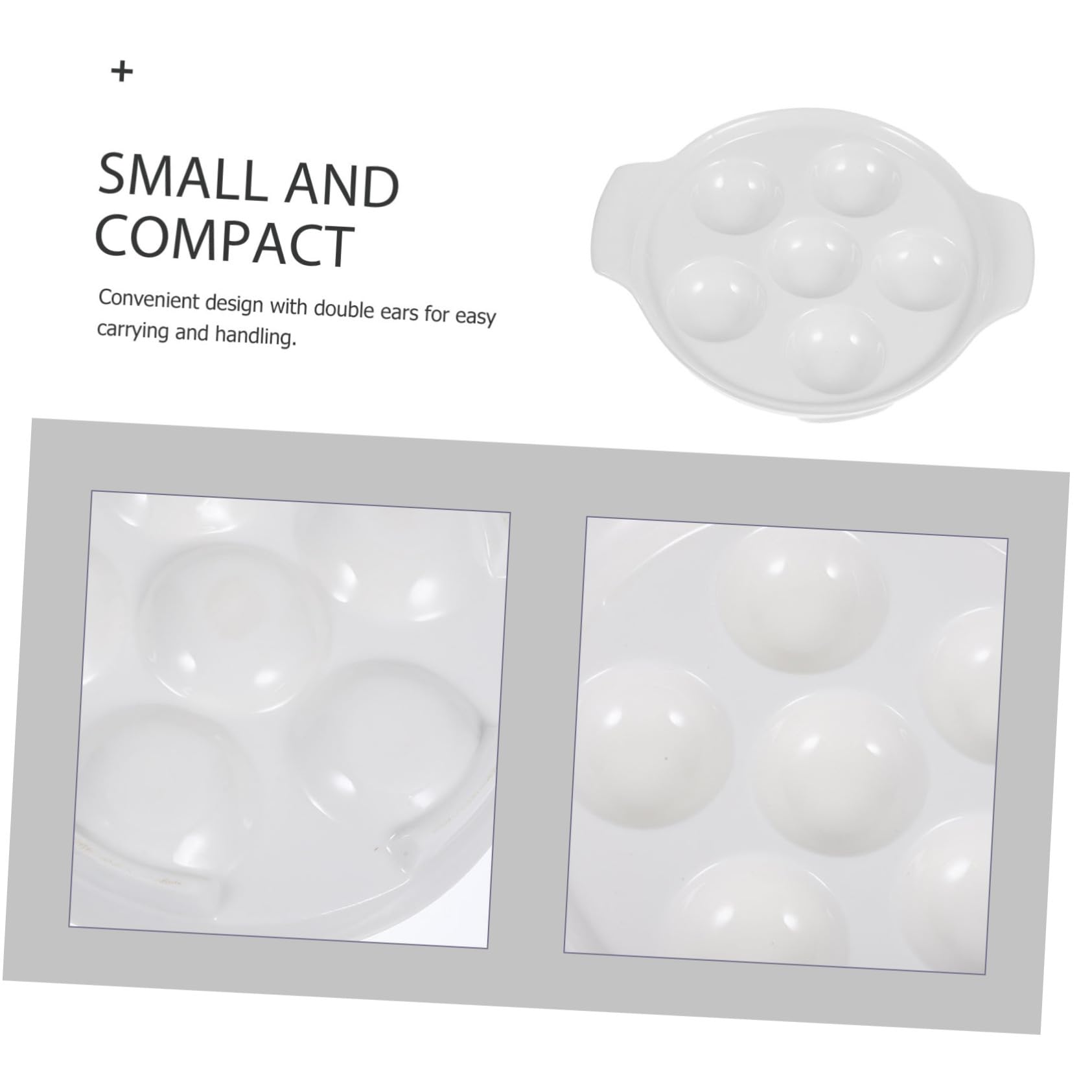 OUNONA 4piezas Platos De Cerámica Para Escargots Con Asas Dobles Bandejas Para Hornear Caracoles Con Agujeros Profundos Resistentes Al Calor Versátiles Para Mariscos y Aperitivos
