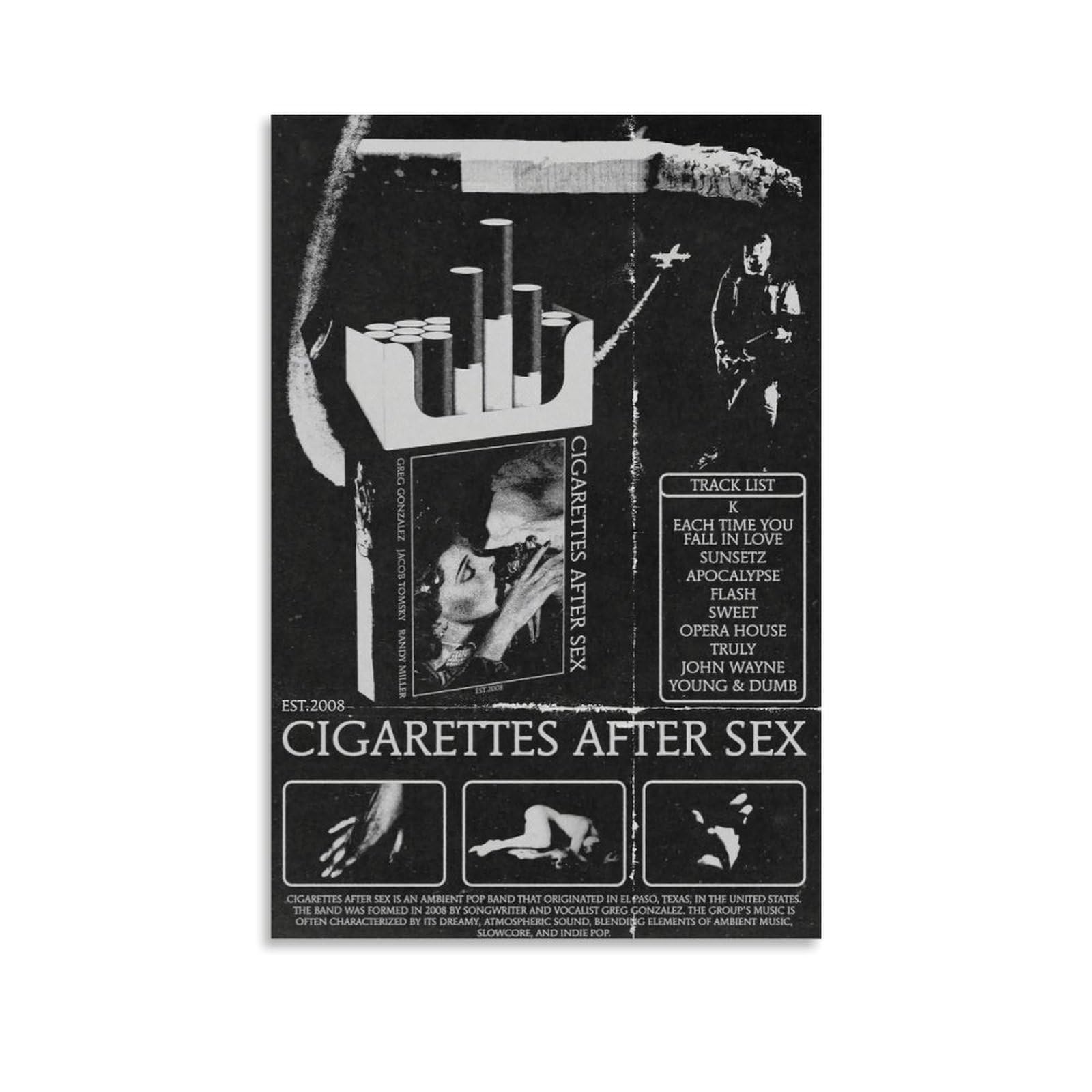 Cigarettes Poster After Sex Tour Poster Canva Colourfast Wall Art Decorative Painting for Living Room Bedroom Home Decor 08x12inch(20x30cm) Unframe-style