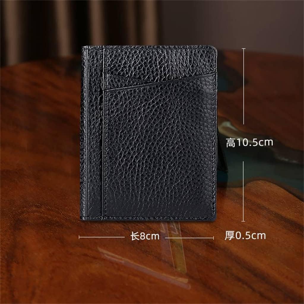 Card Holder Men's ID Card Multi-Card Slot Compact Two-in-One Multifunctional Minimalist (Color : Black Size