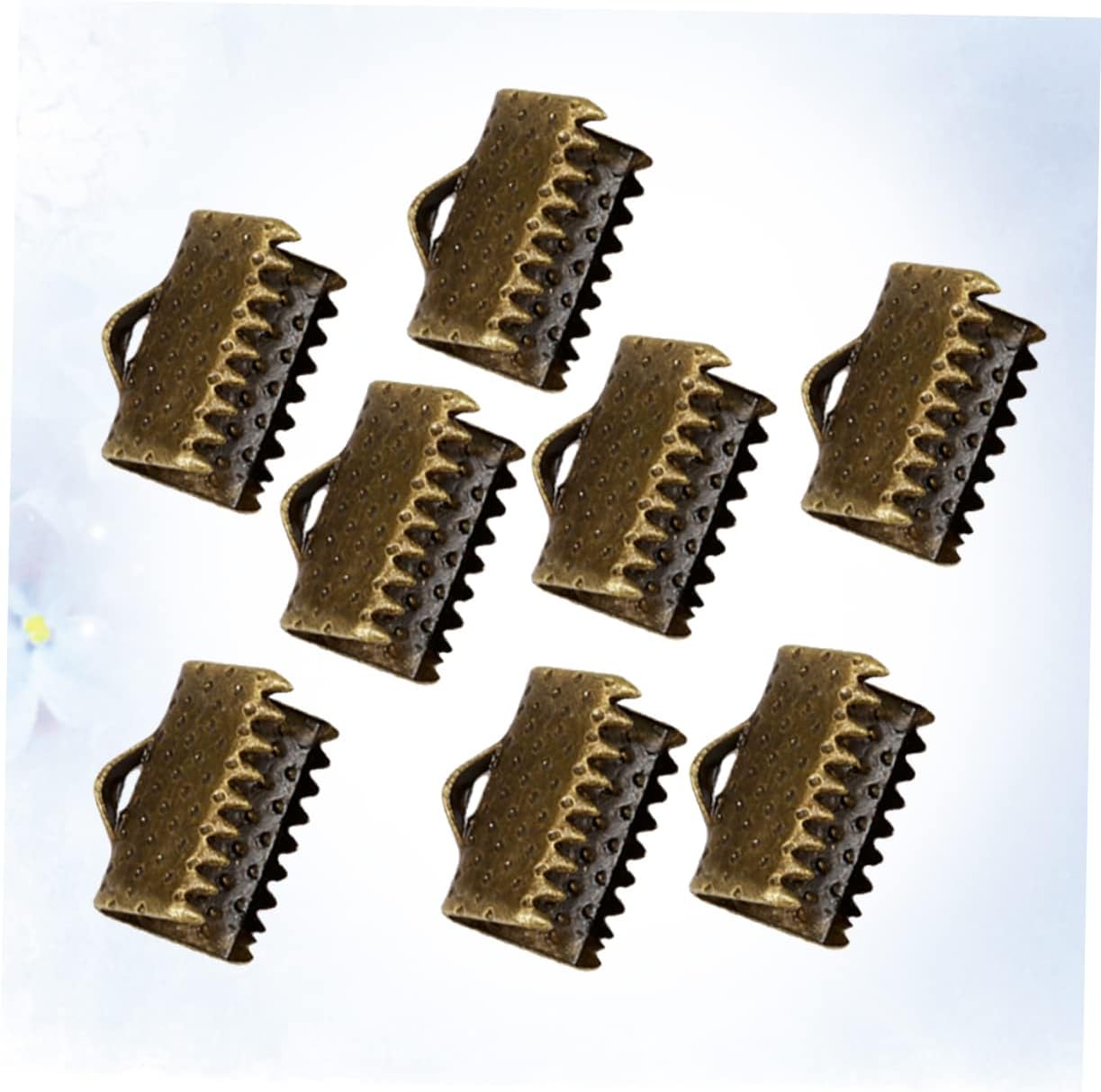 Metal Cord Ends 100pcs 1.3cm Coffee Fastener Clasps for DIY