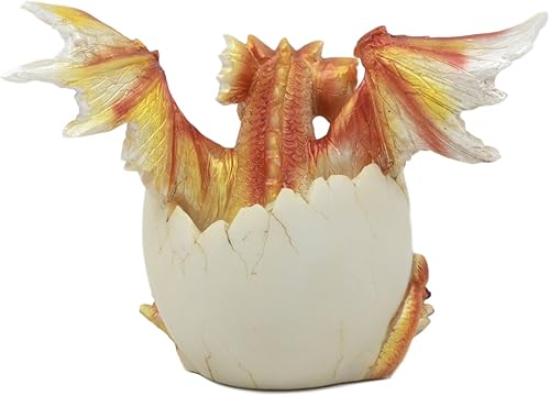 Vista 45 de Ebros - Estatua de huevo de dragón con piedra natal de agosto, 5.25 pulgadas de alto, peridoto verde, piedra natal de agosto, símbolo de gema