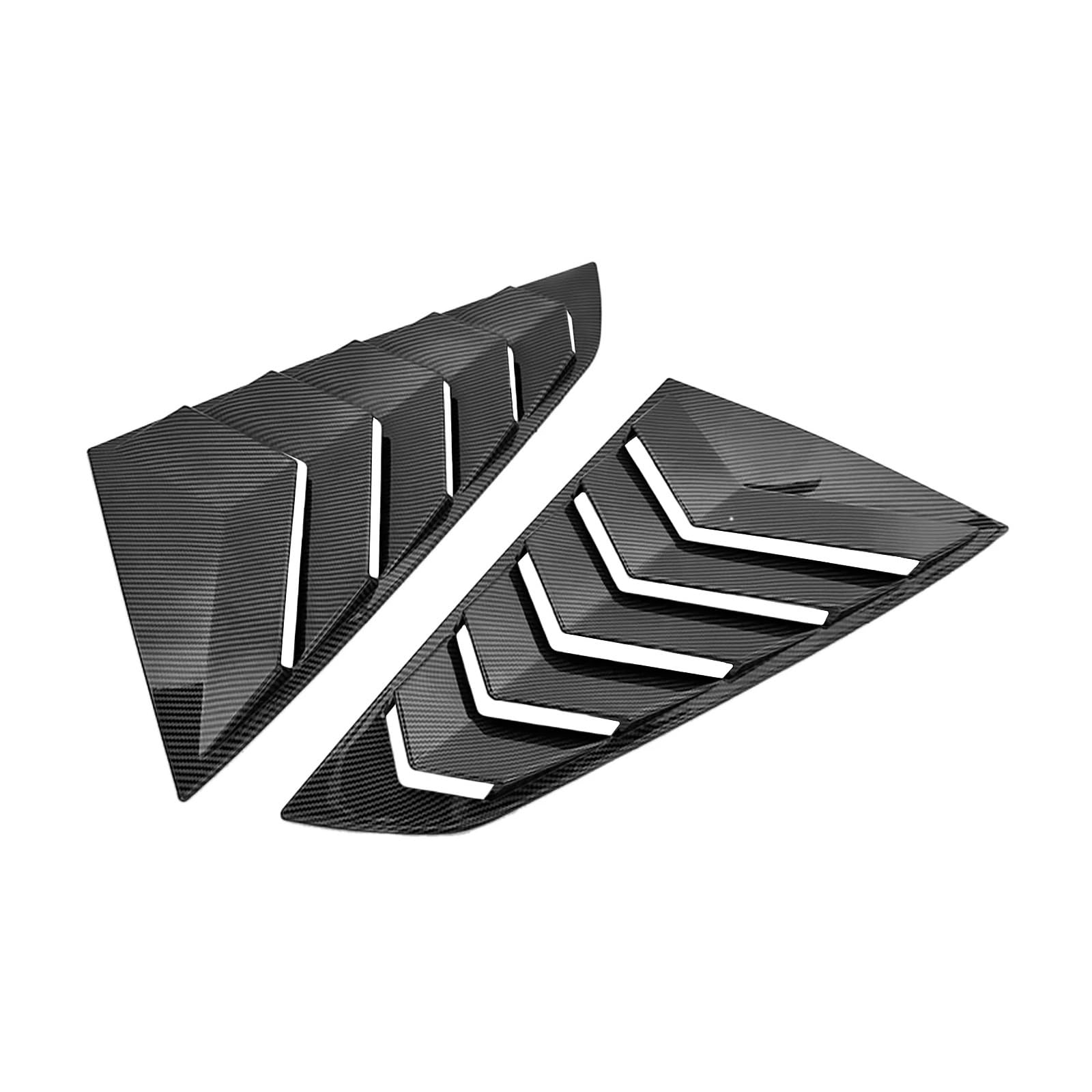 Car Rear Window Louver Side Shutter Cover Trim Sticker Vent Scoop Decoration Compatible for Ford Compatible for Mustang 2024 2025 Up(Carbon Look)