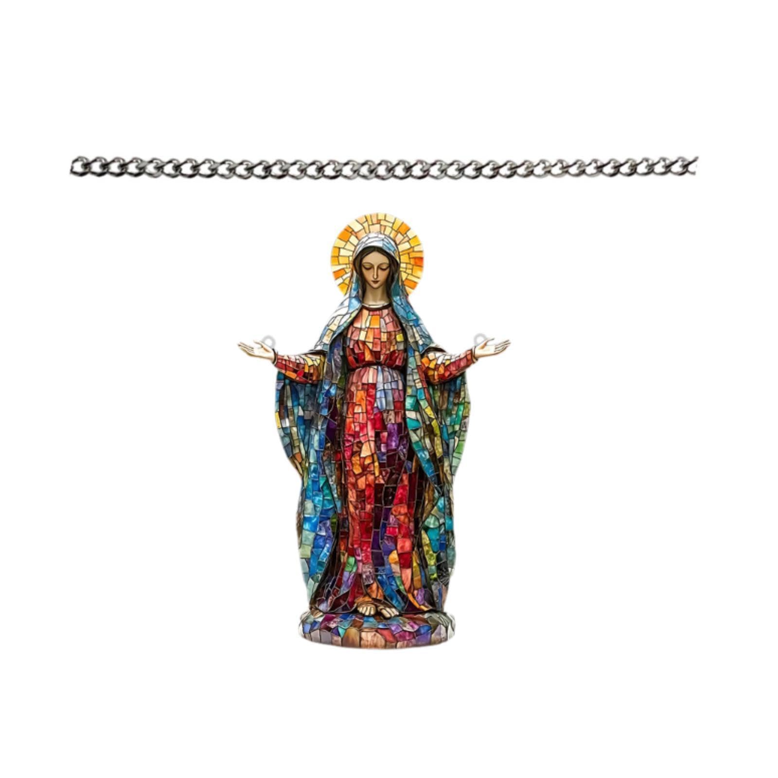 ATORSE Holy Mother Mary Sun Catchers Holy Mary Stained Window Hanger for Study Room Suncatchers & Mobiles-picture-20