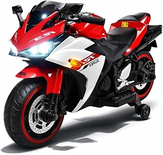 R3 Mountain Battery Operated Ride On Motor Bike for Kids, 2 to 8 Years, (Red & White)