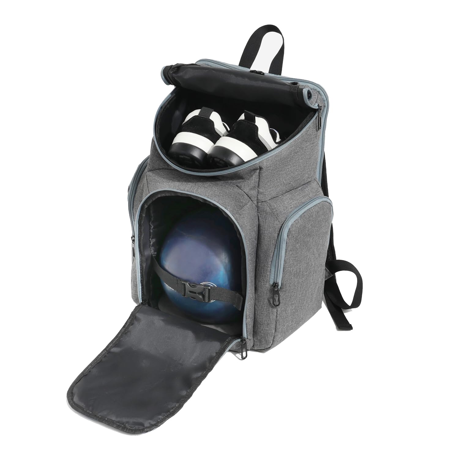 Sac à dos de bowling pour boule simple avec sac à chaussures jusqu'à 45,7 cm, sac de bowling avec support de balle rembourré pour accessoires