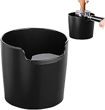 Coffee Knock Box, 4.8 Inch Shock-Absorbent Durable Barista Style Espresso Knock Box, Absorbent Durable Barista Style Knock Container for Coffee Ground-Black