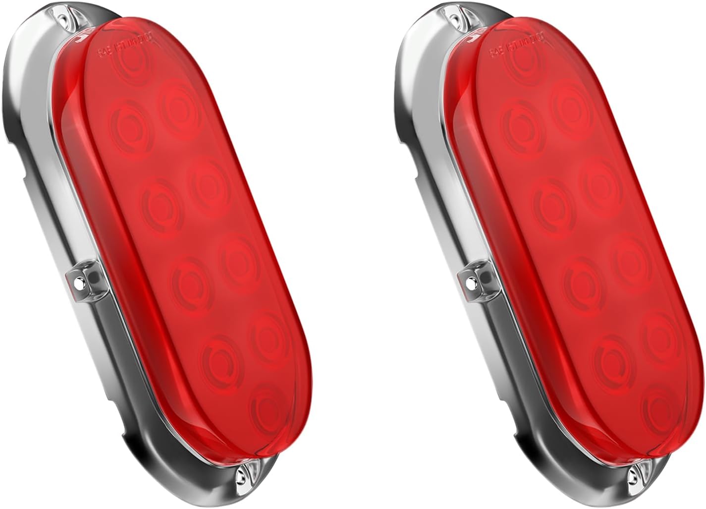 Alopee 2-Pack 6 Inch Oval Led Trailer Tail Lights Enclosed Submersible Utility Trailer Brake Lights for Semi-Truck RV Camper Boat Car Tractor Motorcycle Rear Side Marker Clearance Running Lighting