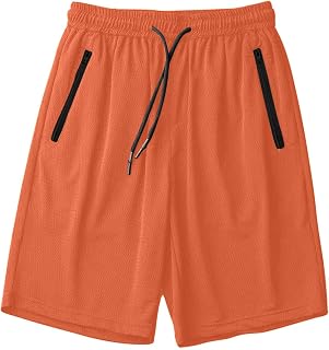 Women's Gym Shorts Breathable Quick-Dry Running Basketball Shorts Lightweight Athletic Bermuda with Zipper Pockets