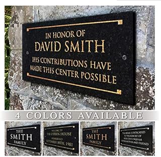 Stone Dedication Plaque With Engraved Text. Commemoration Sign Made From...