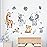 decalmile Jungle Animals Wall Decals Elephant Giraffe Safari Wall Stickers Baby Nursery Kids Room Living Room Wall Decor
