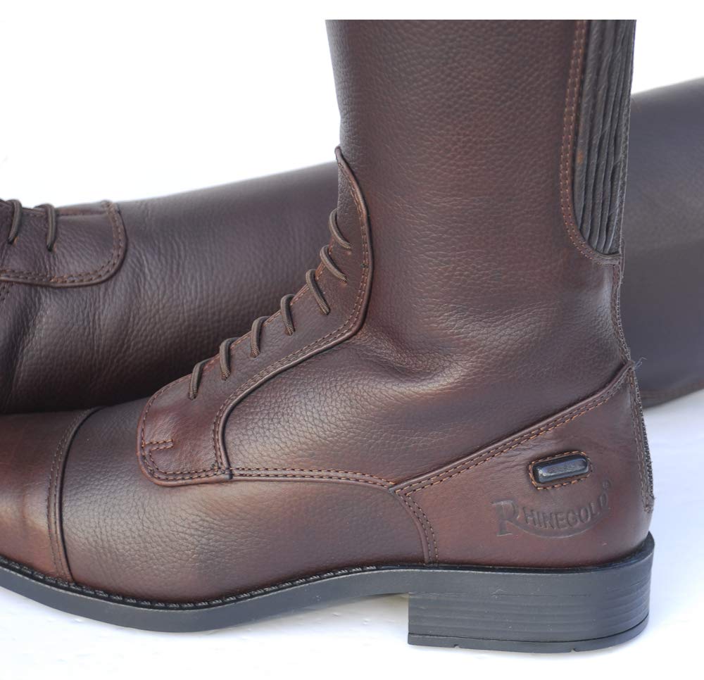 Rhinegold Elite Luxus Bottes d'équitation en Cuir à Lacets Marron