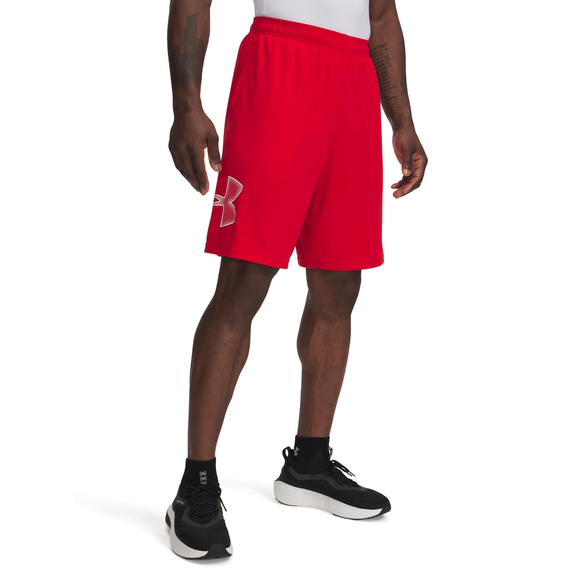 Under Armour Men's Tech GraphicDISC 10" Shorts, (603) Red / / White, Small