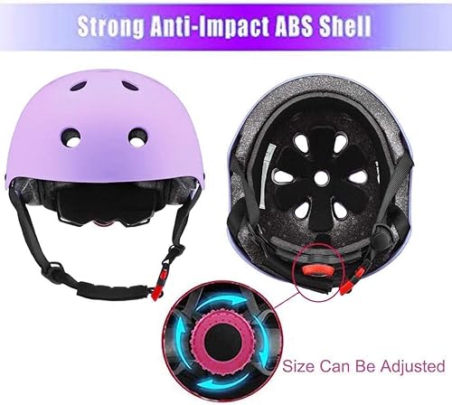 Miniatura 49 de Casco de bicicleta ajustable con gradiente de color para niños, cascos para niños pequeños para niños de 3 a 14 años, niñas, niños, jóvenes,