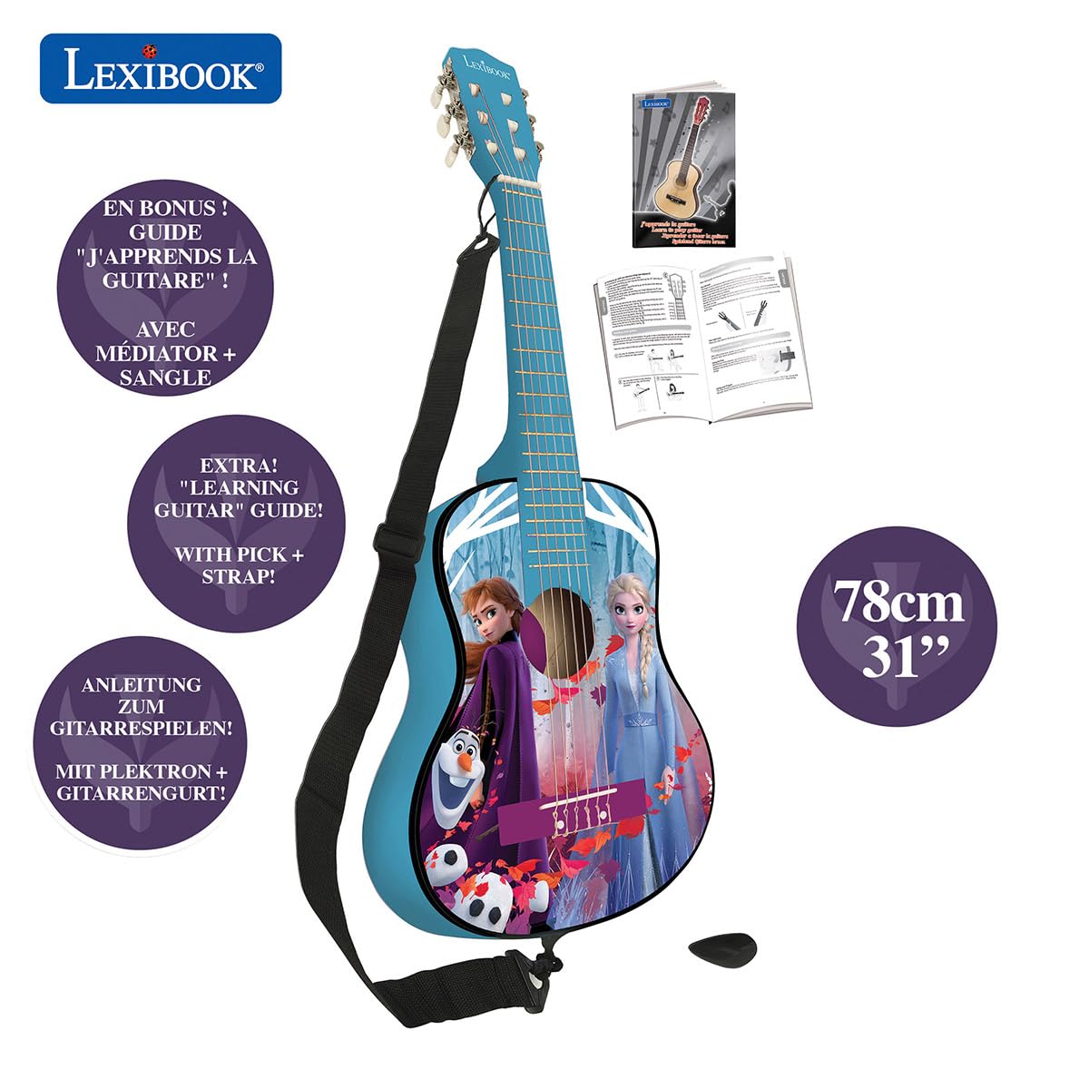 Disney Frozen - Il regno di ghiaccio Ragazze Chitarra 78 cm - blu
