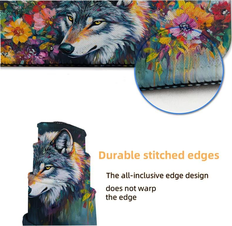 Tapis de souris loup XXL 700x400mm imperméable à précision accrue