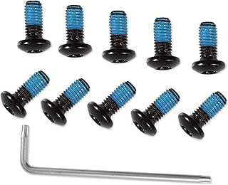 LEONTOOL 12 Pcs Bike Disc Brake Rotor Bolts M5x10mm Black Bicycle Rotor Bolts with 1 Pcs T25 Torx Wrench L, MTB Bicycle Rotor Screws Disc Rotor Bolts for Road Bike Mountain Bike