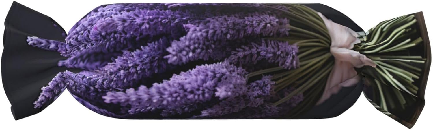 Lavender Bouquet Print Candy Cylindrical Comfortable Pillow Throw Pillows Home Decor Easy Maintenance