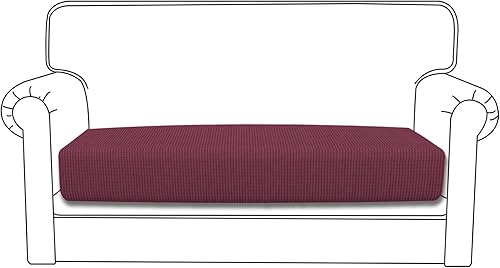 Easy-Going - Funda de cojín elástica para sofá biplaza, funda de cojín protectora para asiento de sofá, suave, flexible con parte inferior elástica