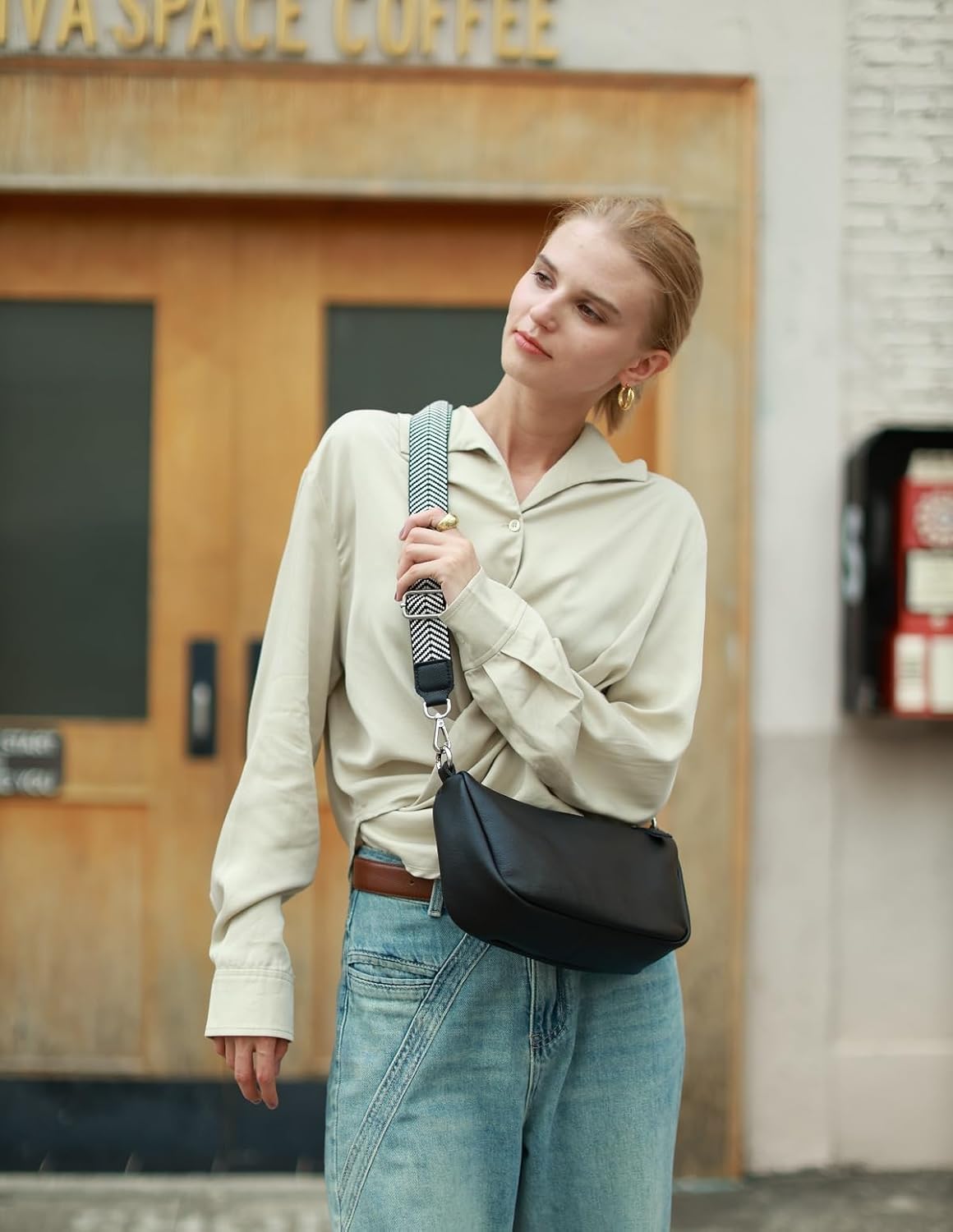 befen Genuine Leather Wristlet Clutch Wallet Purses Small Crossbody Bags for Women with RFID Blocking Card Slots - Image 3