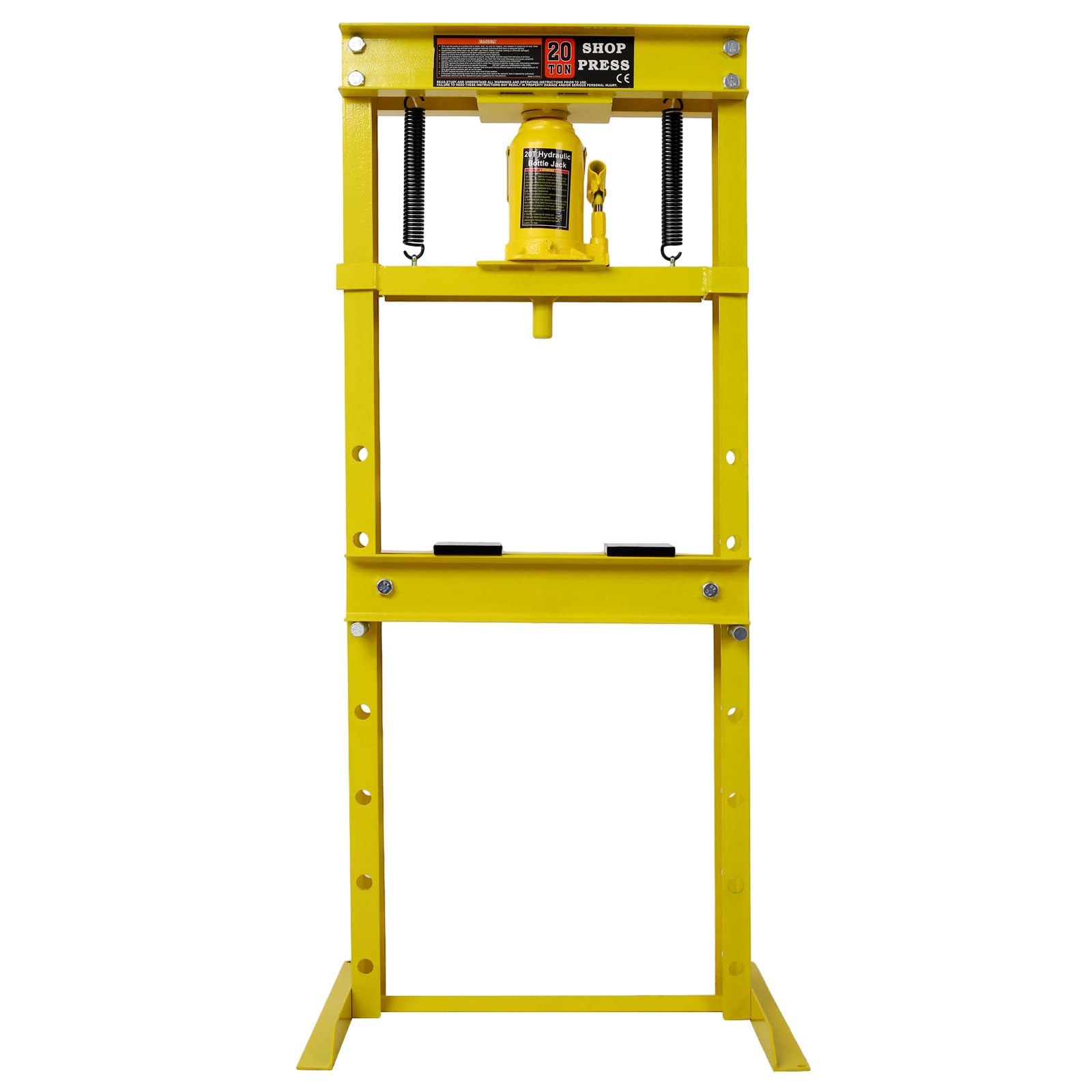 20 Ton Bottle Jack Shop Press, Bend, Straighten, or Press Parts, Install Bearings, U-Joints, Bushings, Ball Joints, and Pulleys,Yellow