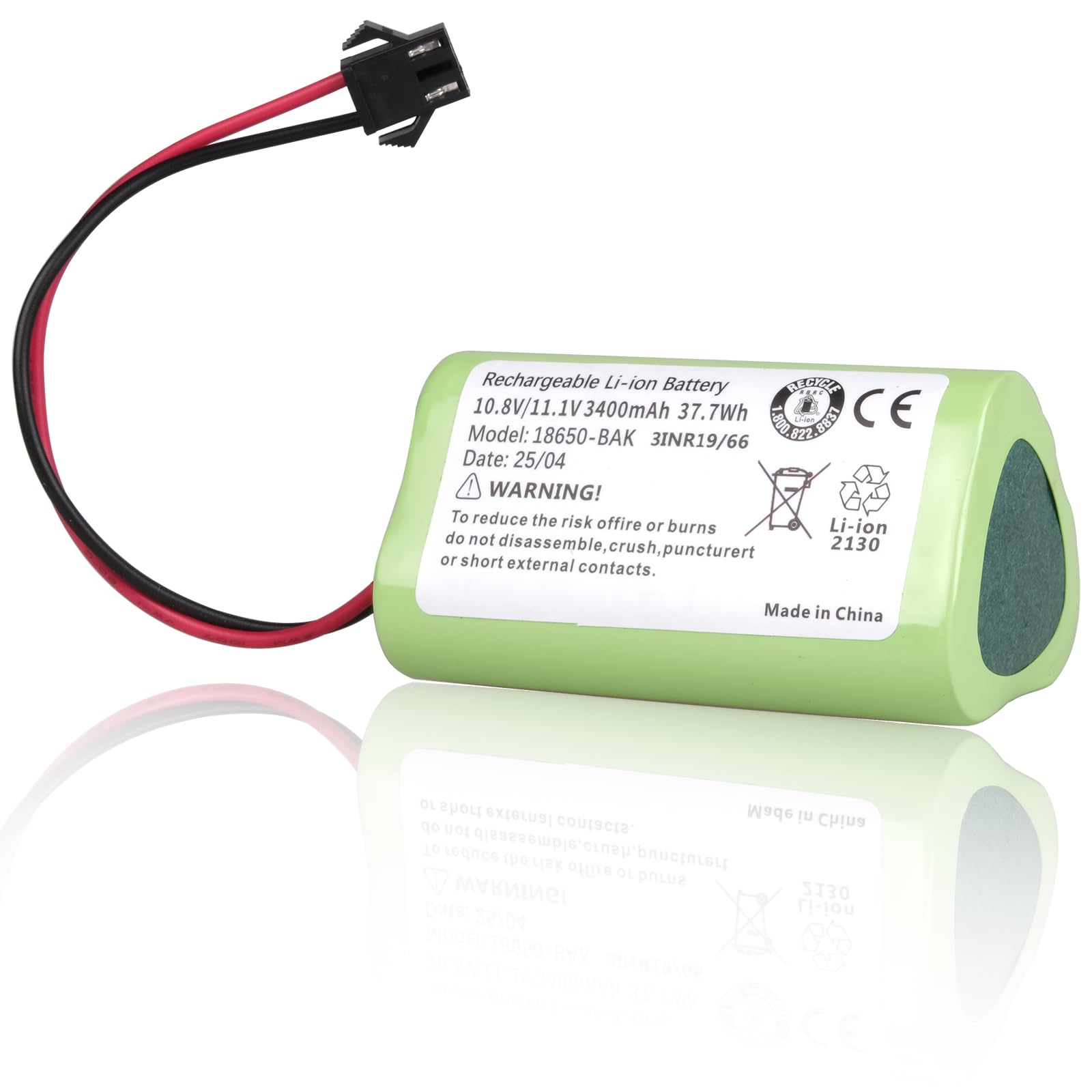3400mAh Replacement Battery for Vactidy T6, T7, T8 Robot Vacuum Cleaner, Compatible with Vactidy LS001-02 Battery, 10.8V