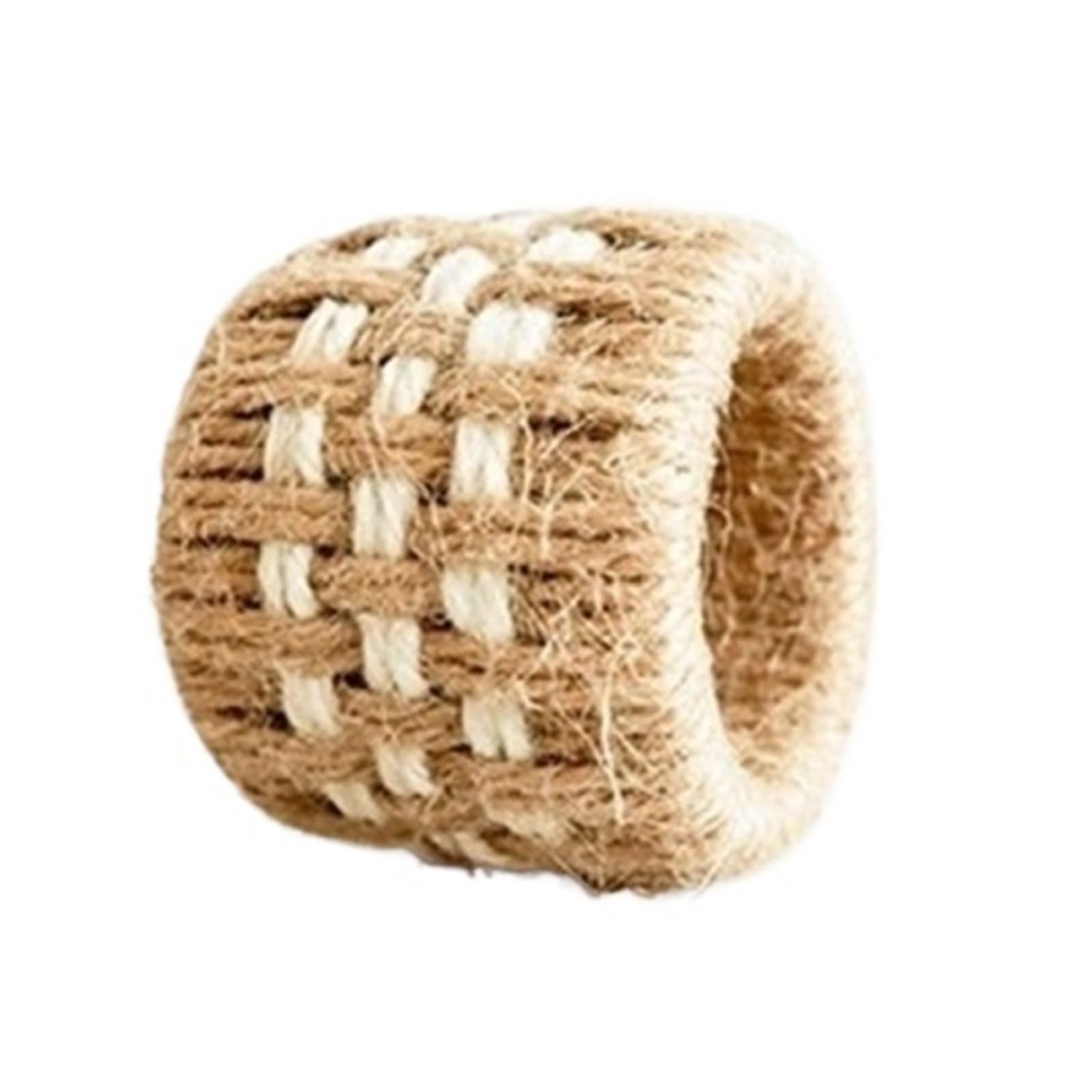 Table Decor Napkin Rings, Woven Burlap Napkin Rings 6pcs Column Rack for Dining Decor and Parties