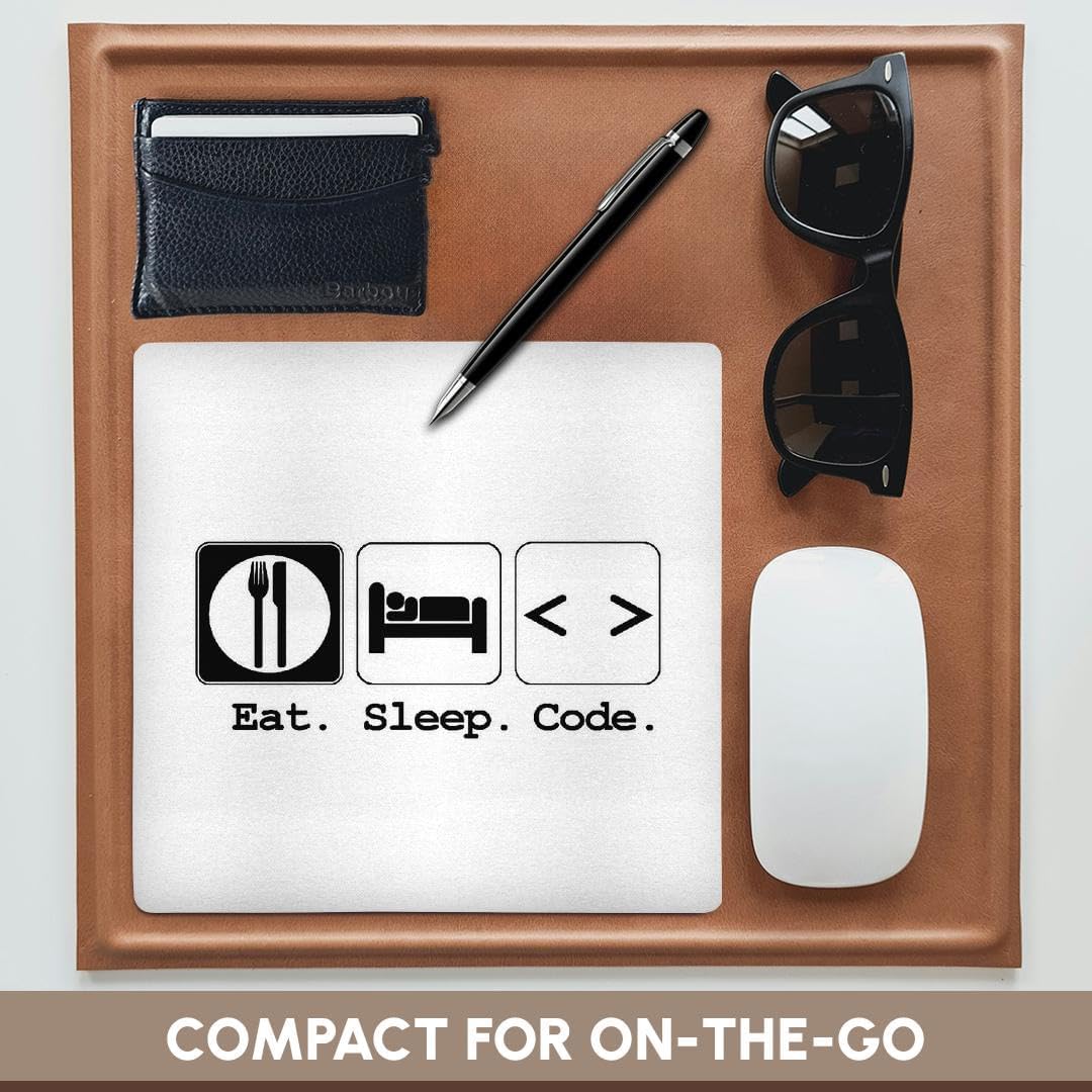 3dRose Funny Hobby Lifestyle Design Eat Sleep Code Mouse Pad (mp_116935_1)