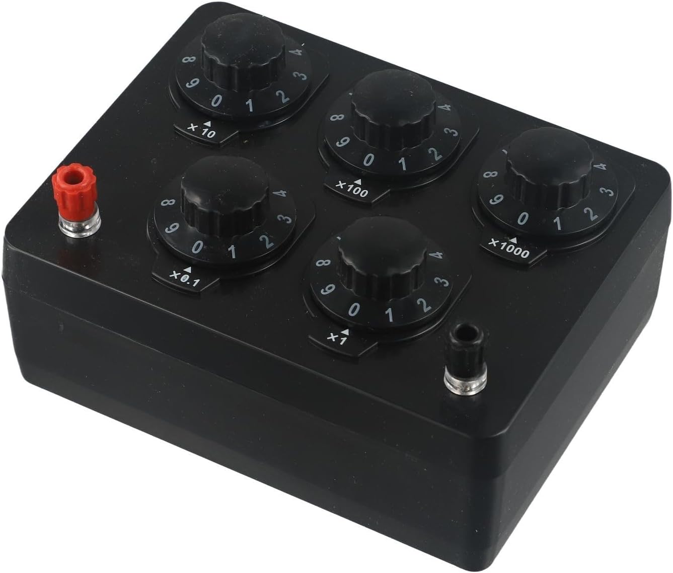 Variable Decade Resistance Box, 0 to 9999.9 Ω with 5 Switchable Ranges, 0.5W Normal Power, Bakelite Construction, 170 x 135 x 72 mm