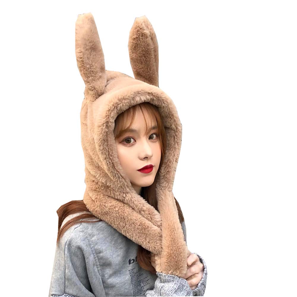 Winter Warm Beanie Pop Up Ears Plush Hat Ear Moving Jumping Rabbit Hat Bunny Cap for Women Girls