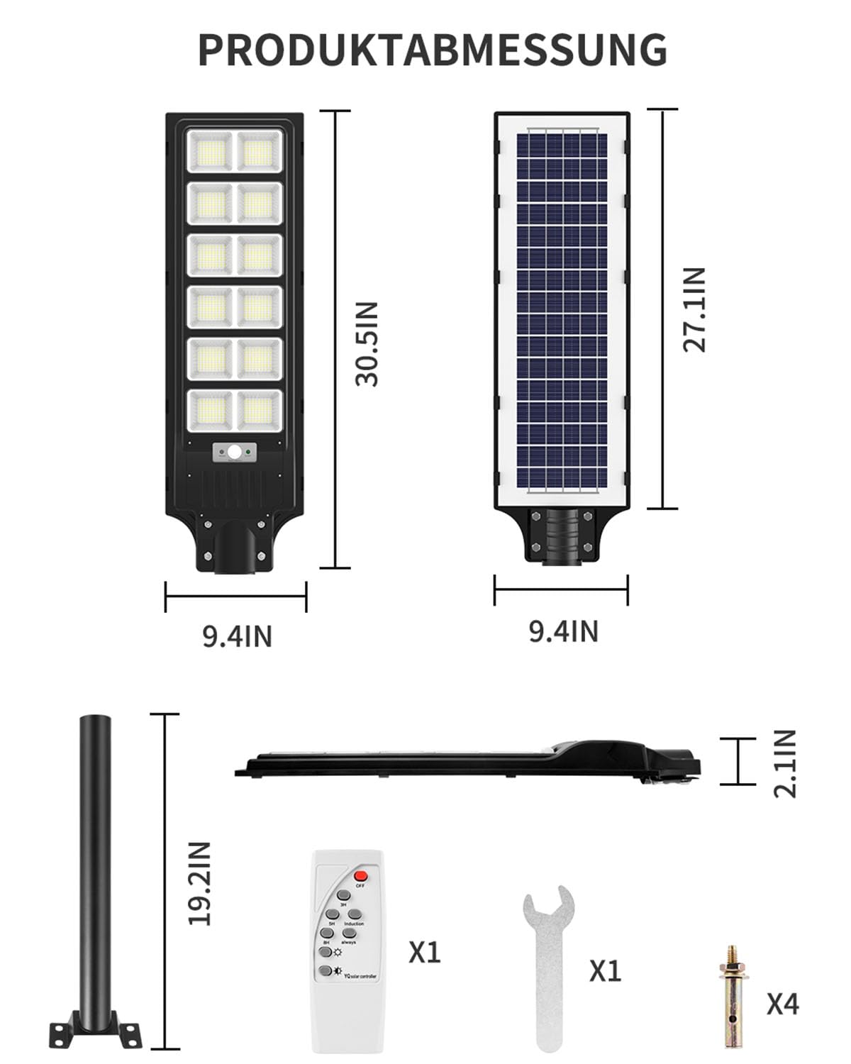 Sararoom 600W LED Solar Straßenlaterne | 6500K Strahler mit Bewegungsmelder Sensor | IP65 Wasserdichte Wandleuchte Wegeleuchte mit Fernbedienung, Außen-Sicherheitsleuchte für Garten,Hof,Garage,Eingang