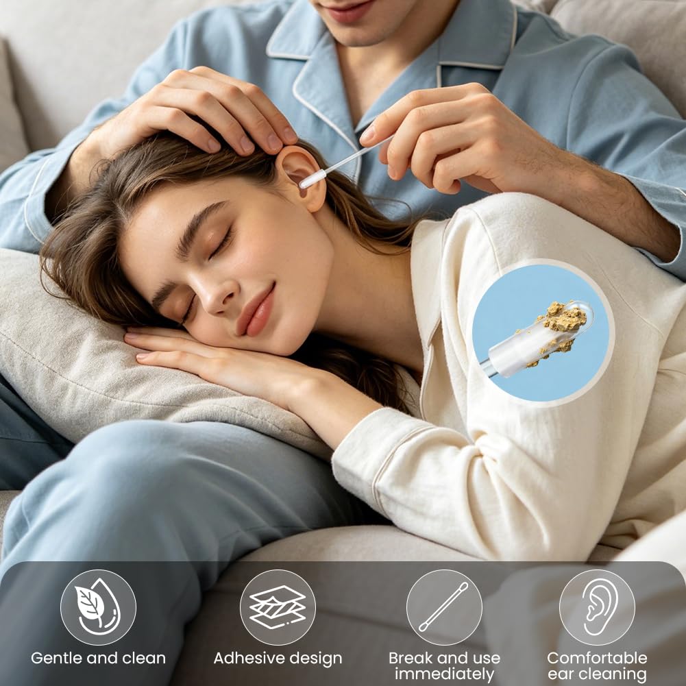 OFFCUP 24 Bastoncini Adesivi per Pulizia Orecchie, Asta Pulizia Orecchie Appiccicoso Lavabile, Sticky Ear Cleaner, Earwax Removal Stick Riutilizzabili per Adulti E Bambini, Ideale per Viaggi E Casa