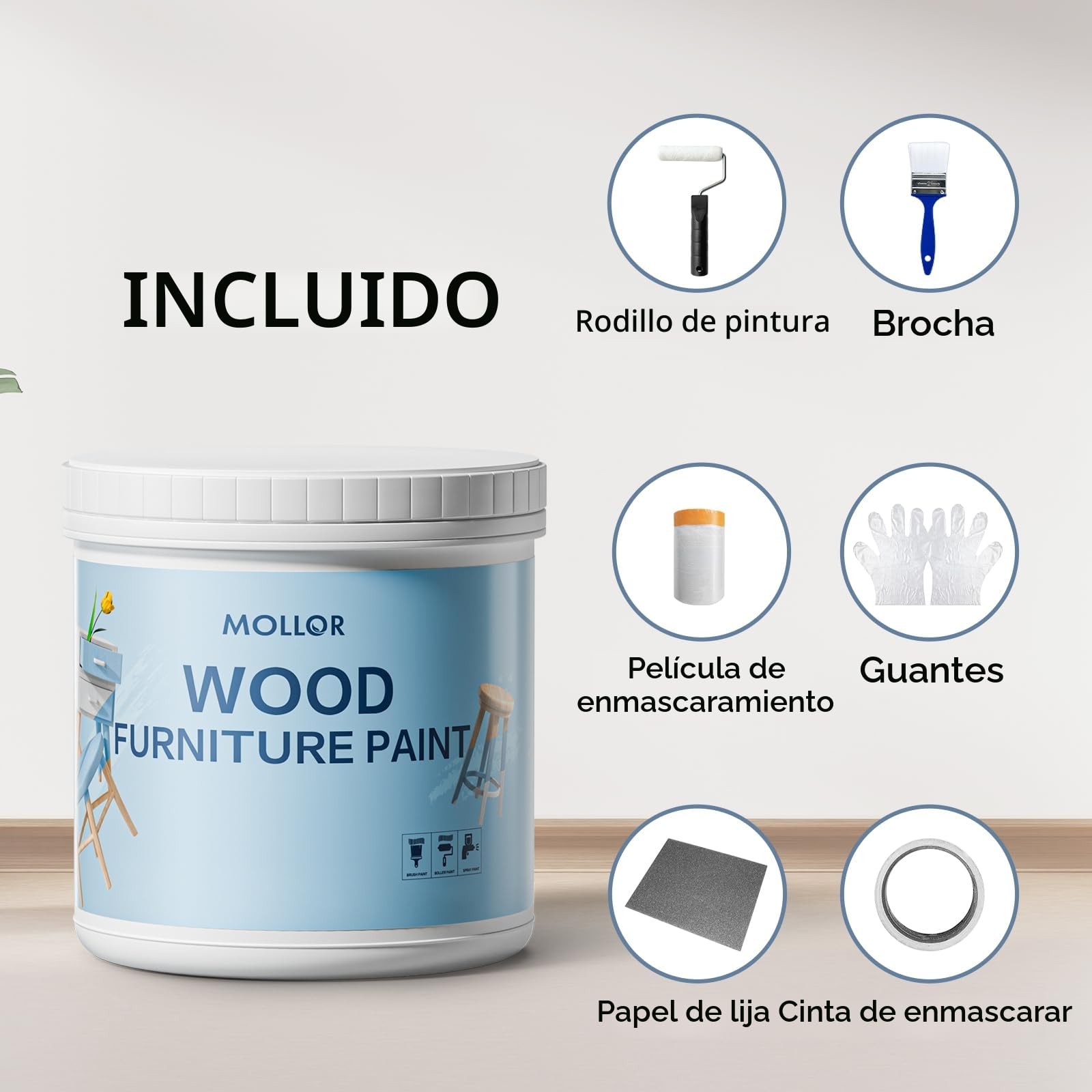 Pintura para madera blanca mate para interiores, duradera para muebles, sin lijar, pintura a la tiza, color shabby chic, pintura fina para interiores y exteriores, pintura para muebles