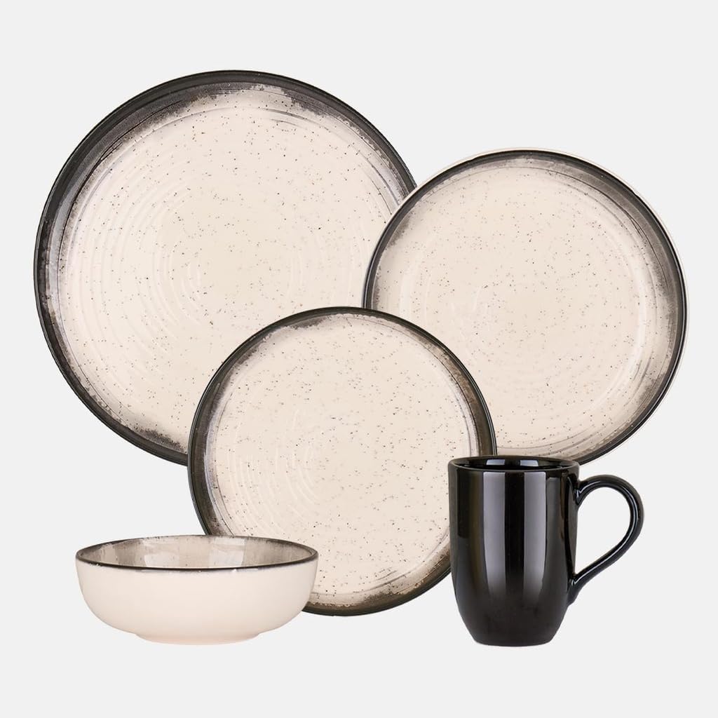 Oxford Contempo, Tiramisu Stoneware 20 Piece Dinnerware Set, Service for 4