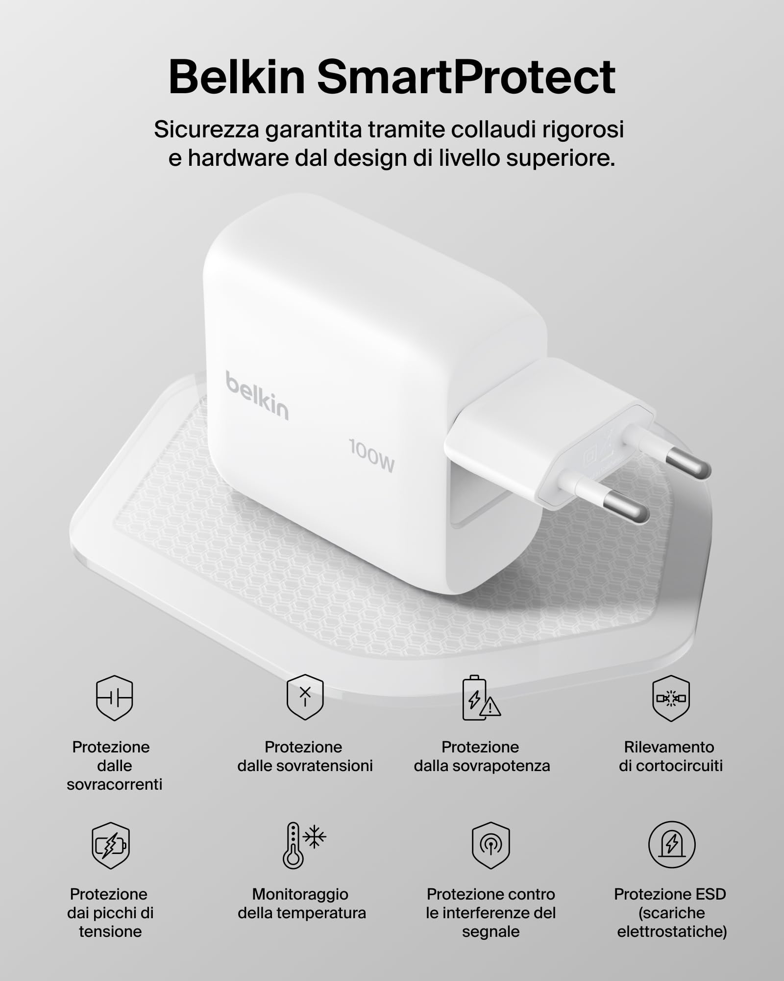 BOOSTCHARGE 100W USB-C GAN LADE - EINKLAPPBAREM STECKER WEI