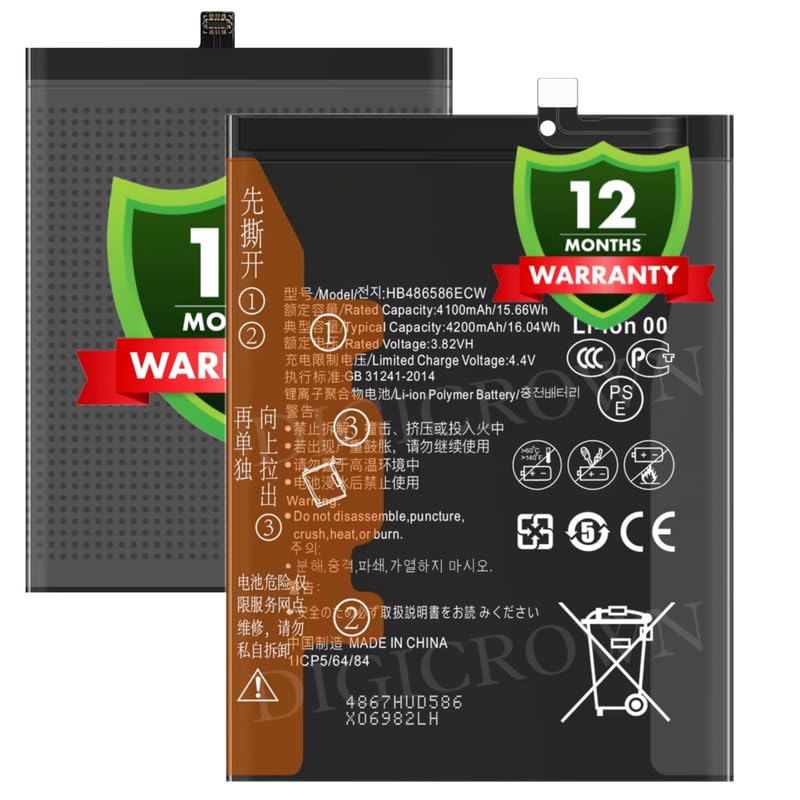 Image of Original HB486586ECW Battery Compatible for Huawei P40 Lite 4G (JNY-L21A, JNY-L01A, JNY-L21B, JNY-L22A, JNY-L02A, JNY-L22B, JNY-LX1) - (4200mAh) - 1 Year Warranty