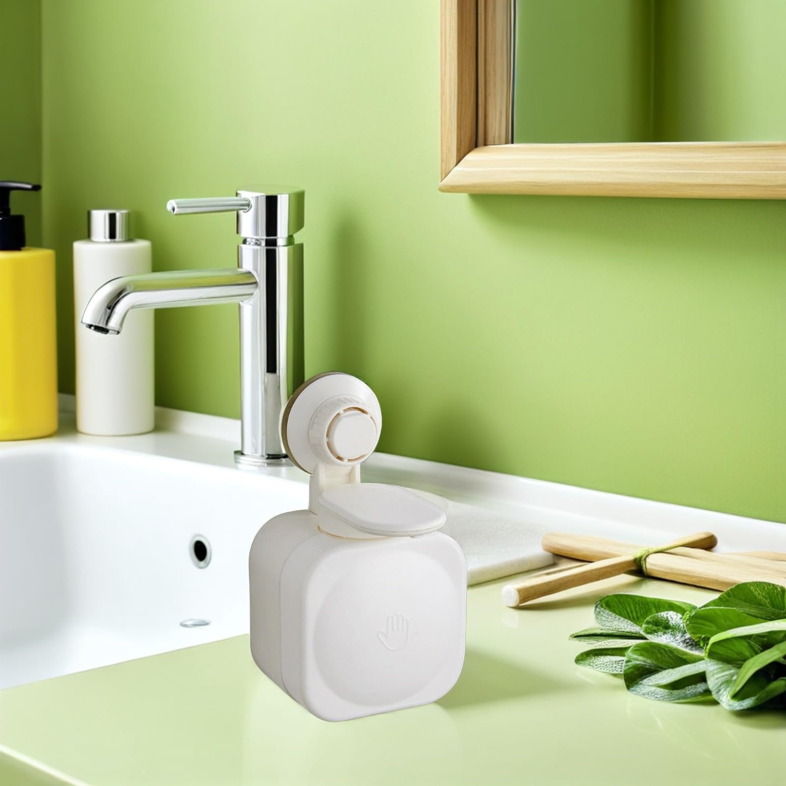 BESPORTBLE Dispensador de Jabón para Pared Ventosa ABS, Diseño Moderno y Dispensación, Adecuado para Duchas en Cocinas y Escuelas