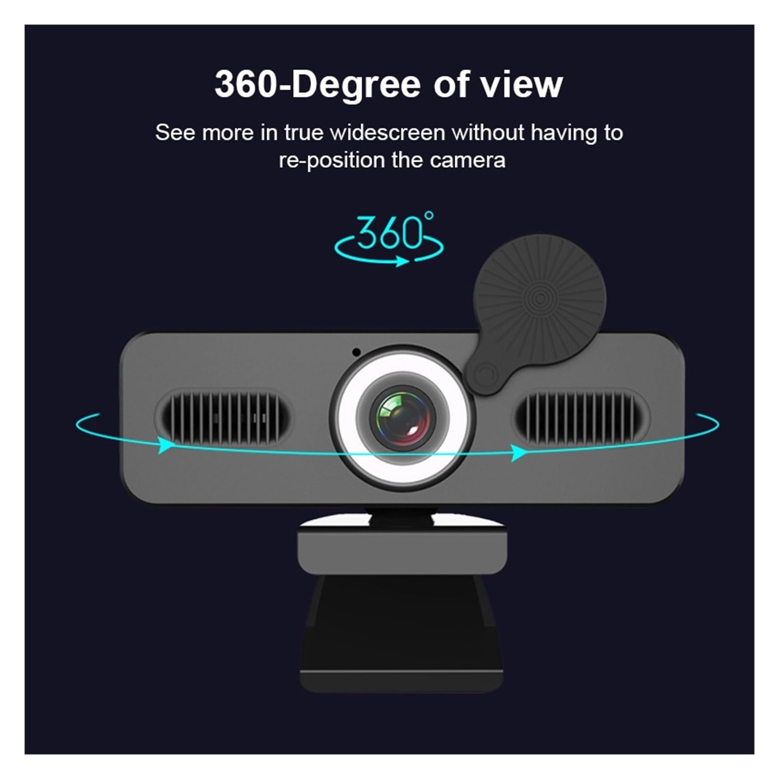 Webcam 4k USB Webcam 1080P Web Camera con Microfono Web Cam for PC Computer Portatile Mini videocamera con Copertura for Webcam(1080P)
