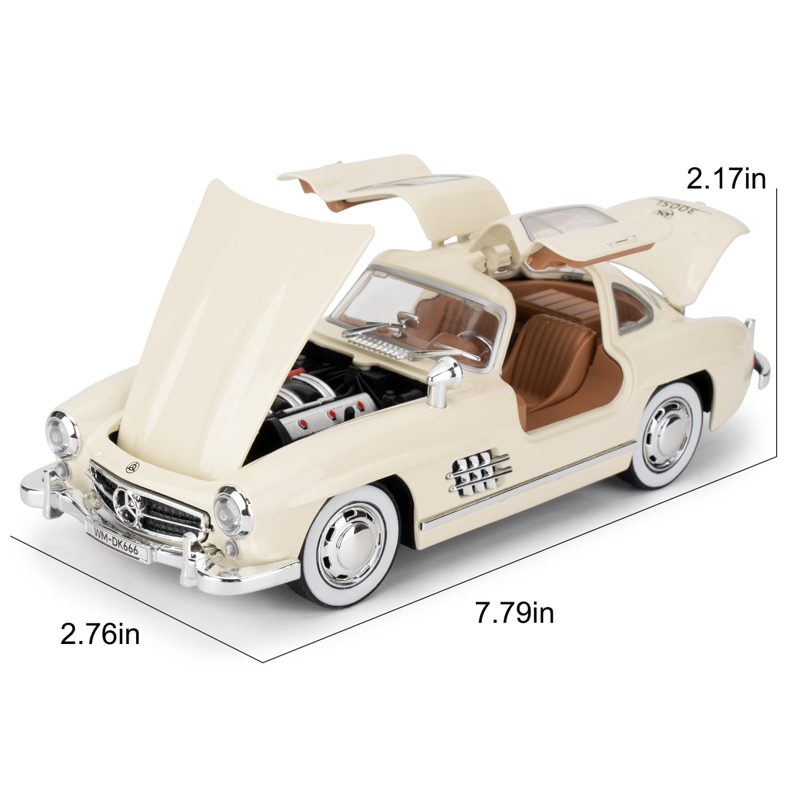 imtfzct Diecast Alloy Toy Cars, 1/22 Scale Mercedes Benz 300sl Model Car, Pullback Vehicle - Image 2