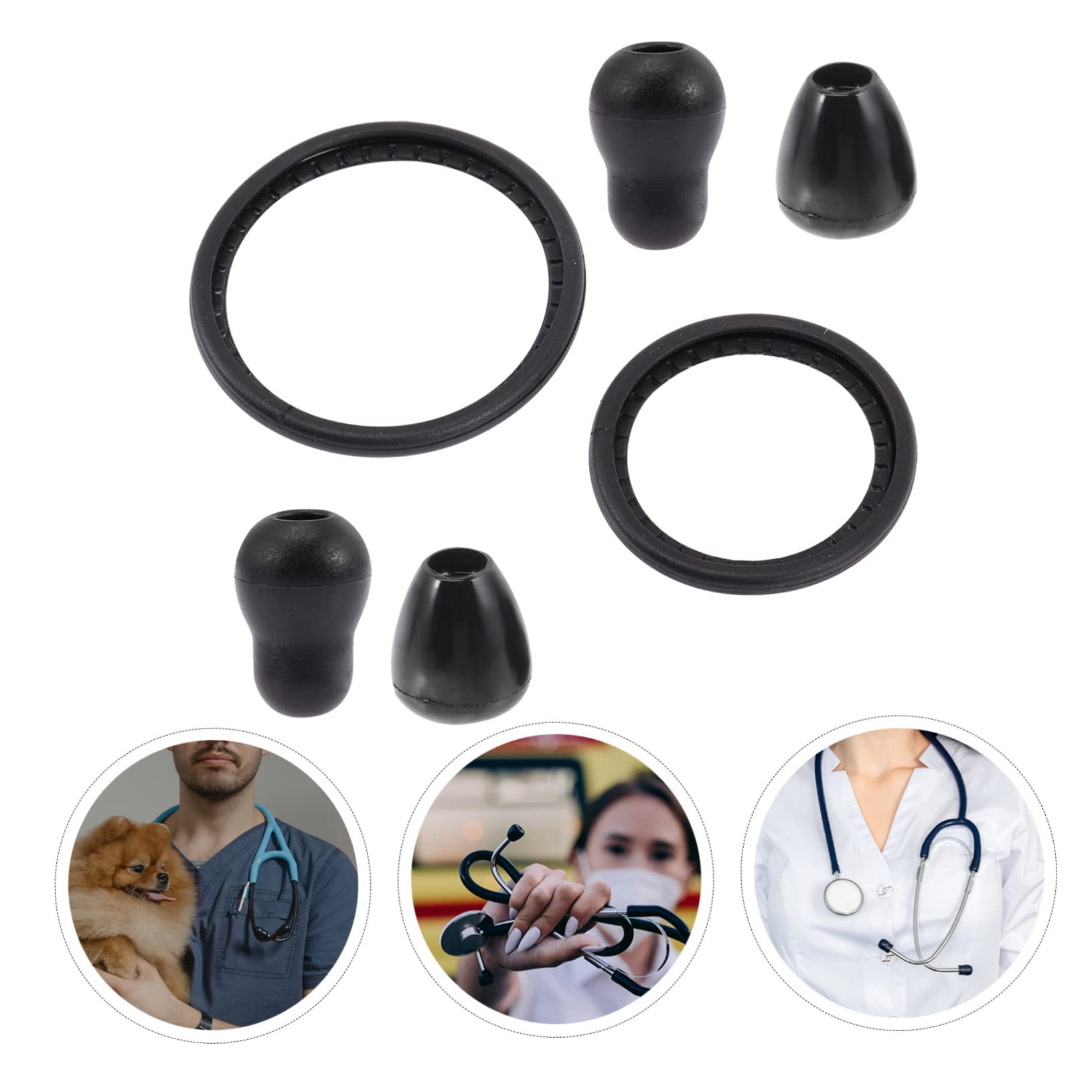 Ciieeo 5 Juegos Kit de Reemplazo de Cubiertas Estetoscopio Accesorios de Diafragma y Puntas Fonendoscopios Compatible con Adultos Salud
