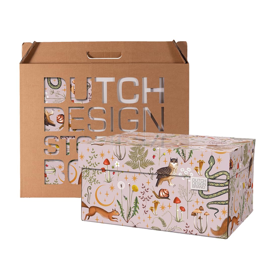 Boîte De Rangement Avec Couvercle Botanical - Dutch Design, Carton FSC Recyclable, Touche Tropicale Élégante 38,9 X 31,8 X 21,1 Cm