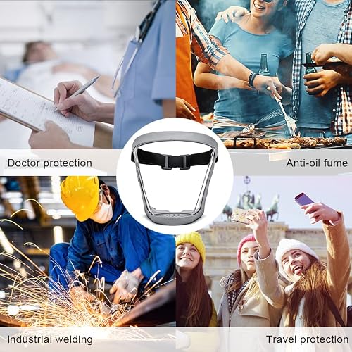 ascavs Face Shield for Grinding and Cutting,Clear Full Face Dust Mask Shield for Woodworking,Suitable for Dust and Debris Protection During Home Decoration, Garden Trimming, and Lawn Mowing