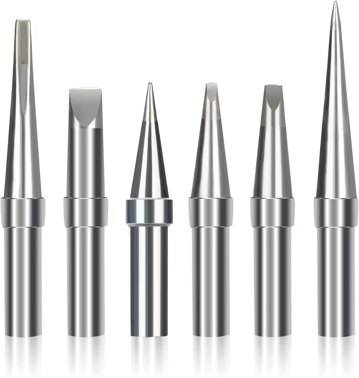 Solder Tips 6pcs for Weller ET Soldering Iron, Replacement Tips for WES51/50,WESD51,PES51 / 50,WE1010NA WCC100 LR21 ET Tip Series (6PCS-01)